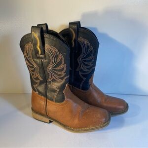 Rollda Western Square Toe Cowgirl/Boy Boots With Walking Heel Size Kids 2